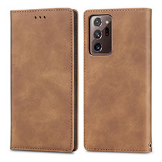 Handytasche Stand Schutzhülle Flip Leder Hülle S04D für Samsung Galaxy Note 20 Ultra 5G Braun