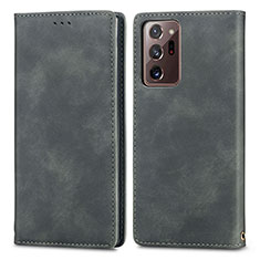 Handytasche Stand Schutzhülle Flip Leder Hülle S04D für Samsung Galaxy Note 20 Ultra 5G Grau