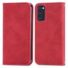 Handytasche Stand Schutzhülle Flip Leder Hülle S04D für Samsung Galaxy S20 5G Rot
