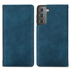 Handytasche Stand Schutzhülle Flip Leder Hülle S04D für Samsung Galaxy S21 FE 5G Blau