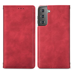 Handytasche Stand Schutzhülle Flip Leder Hülle S04D für Samsung Galaxy S22 5G Rot