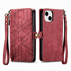 Handytasche Stand Schutzhülle Flip Leder Hülle S05D für Apple iPhone 14 Rot