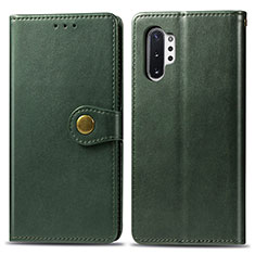 Handytasche Stand Schutzhülle Flip Leder Hülle S05D für Samsung Galaxy Note 10 Plus 5G Grün