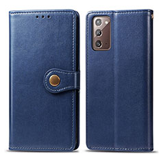 Handytasche Stand Schutzhülle Flip Leder Hülle S05D für Samsung Galaxy Note 20 5G Blau