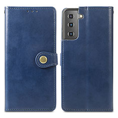 Handytasche Stand Schutzhülle Flip Leder Hülle S05D für Samsung Galaxy S21 5G Blau