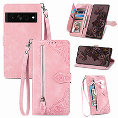 Handytasche Stand Schutzhülle Flip Leder Hülle S06D für Google Pixel 7 5G Rosa