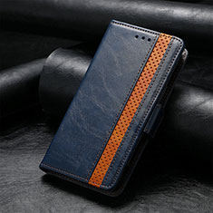 Handytasche Stand Schutzhülle Flip Leder Hülle S10D für Nokia C3 Blau