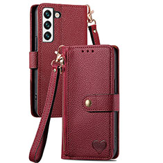 Handytasche Stand Schutzhülle Flip Leder Hülle S15D für Samsung Galaxy S22 Plus 5G Rot