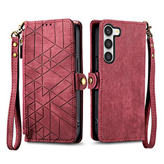 Handytasche Stand Schutzhülle Flip Leder Hülle S17D für Samsung Galaxy S22 Plus 5G Rot