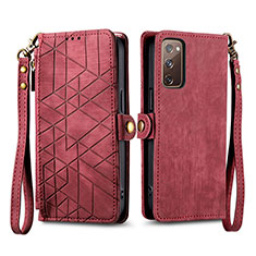 Handytasche Stand Schutzhülle Flip Leder Hülle S18D für Samsung Galaxy S20 FE 5G Rot