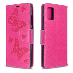 Handytasche Stand Schutzhülle Flip Leder Hülle Schmetterling B01F für Samsung Galaxy A51 5G Pink