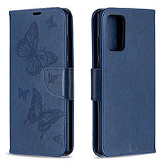 Handytasche Stand Schutzhülle Flip Leder Hülle Schmetterling B01F für Samsung Galaxy Note 20 5G Blau