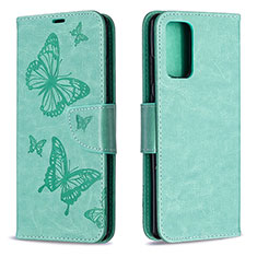 Handytasche Stand Schutzhülle Flip Leder Hülle Schmetterling B01F für Samsung Galaxy Note 20 5G Grün