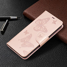 Handytasche Stand Schutzhülle Flip Leder Hülle Schmetterling B13F für Samsung Galaxy S21 5G Gold