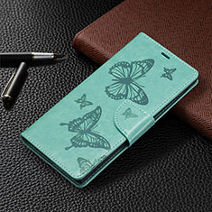 Handytasche Stand Schutzhülle Flip Leder Hülle Schmetterling B13F für Samsung Galaxy S21 Ultra 5G Grün