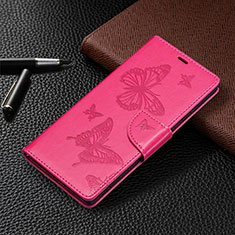 Handytasche Stand Schutzhülle Flip Leder Hülle Schmetterling B13F für Samsung Galaxy S21 Ultra 5G Pink