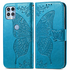 Handytasche Stand Schutzhülle Flip Leder Hülle Schmetterling für Motorola Moto Edge S 5G Blau