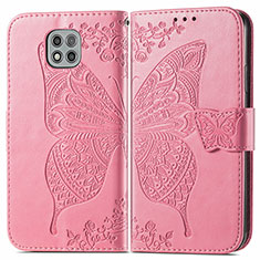 Handytasche Stand Schutzhülle Flip Leder Hülle Schmetterling für Motorola Moto G Power (2021) Pink