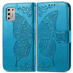 Handytasche Stand Schutzhülle Flip Leder Hülle Schmetterling für Motorola Moto G Stylus (2021) Blau