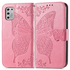 Handytasche Stand Schutzhülle Flip Leder Hülle Schmetterling für Motorola Moto G Stylus (2021) Pink