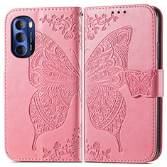 Handytasche Stand Schutzhülle Flip Leder Hülle Schmetterling für Motorola Moto G Stylus (2022) 4G Pink