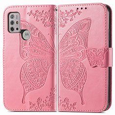 Handytasche Stand Schutzhülle Flip Leder Hülle Schmetterling für Motorola Moto G10 Power Pink