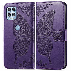 Handytasche Stand Schutzhülle Flip Leder Hülle Schmetterling für Motorola Moto G100 5G Violett