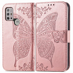 Handytasche Stand Schutzhülle Flip Leder Hülle Schmetterling für Motorola Moto G20 Rosa