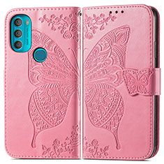 Handytasche Stand Schutzhülle Flip Leder Hülle Schmetterling für Motorola Moto G71 5G Pink