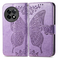 Handytasche Stand Schutzhülle Flip Leder Hülle Schmetterling für OnePlus Ace 2 5G Helles Lila