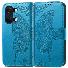 Handytasche Stand Schutzhülle Flip Leder Hülle Schmetterling für OnePlus Ace 2V 5G Blau