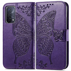 Handytasche Stand Schutzhülle Flip Leder Hülle Schmetterling für OnePlus Nord N200 5G Violett