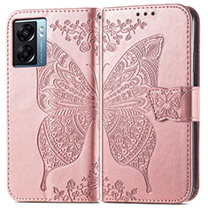 Handytasche Stand Schutzhülle Flip Leder Hülle Schmetterling für OnePlus Nord N300 5G Rosa