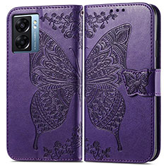 Handytasche Stand Schutzhülle Flip Leder Hülle Schmetterling für OnePlus Nord N300 5G Violett