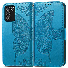 Handytasche Stand Schutzhülle Flip Leder Hülle Schmetterling für Oppo K9S 5G Blau