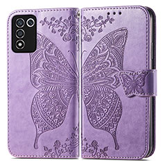 Handytasche Stand Schutzhülle Flip Leder Hülle Schmetterling für Oppo K9S 5G Helles Lila