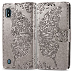 Handytasche Stand Schutzhülle Flip Leder Hülle Schmetterling für Samsung Galaxy A10 Grau