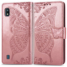 Handytasche Stand Schutzhülle Flip Leder Hülle Schmetterling für Samsung Galaxy A10 Rosa
