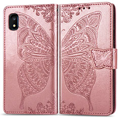 Handytasche Stand Schutzhülle Flip Leder Hülle Schmetterling für Samsung Galaxy A10e Rosa