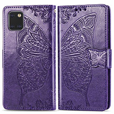 Handytasche Stand Schutzhülle Flip Leder Hülle Schmetterling für Samsung Galaxy A81 Violett