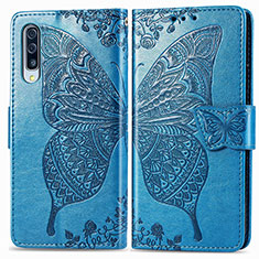 Handytasche Stand Schutzhülle Flip Leder Hülle Schmetterling für Samsung Galaxy A90 5G Blau