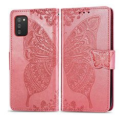 Handytasche Stand Schutzhülle Flip Leder Hülle Schmetterling für Samsung Galaxy M02s Pink