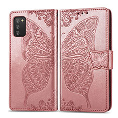 Handytasche Stand Schutzhülle Flip Leder Hülle Schmetterling für Samsung Galaxy M02s Rosa