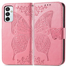 Handytasche Stand Schutzhülle Flip Leder Hülle Schmetterling für Samsung Galaxy M23 5G Pink