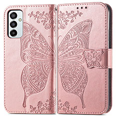 Handytasche Stand Schutzhülle Flip Leder Hülle Schmetterling für Samsung Galaxy M23 5G Rosa