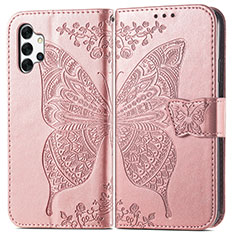 Handytasche Stand Schutzhülle Flip Leder Hülle Schmetterling für Samsung Galaxy M32 5G Rosa