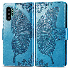 Handytasche Stand Schutzhülle Flip Leder Hülle Schmetterling für Samsung Galaxy Note 10 Plus 5G Blau