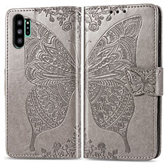 Handytasche Stand Schutzhülle Flip Leder Hülle Schmetterling für Samsung Galaxy Note 10 Plus 5G Grau