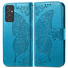 Handytasche Stand Schutzhülle Flip Leder Hülle Schmetterling für Samsung Galaxy Quantum2 5G Blau