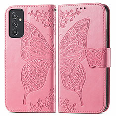 Handytasche Stand Schutzhülle Flip Leder Hülle Schmetterling für Samsung Galaxy Quantum2 5G Pink